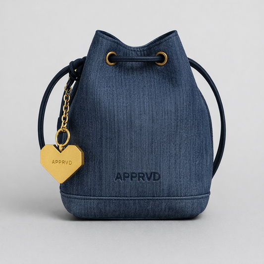 APPRVD DENIM LEATHER BUCKET BAG